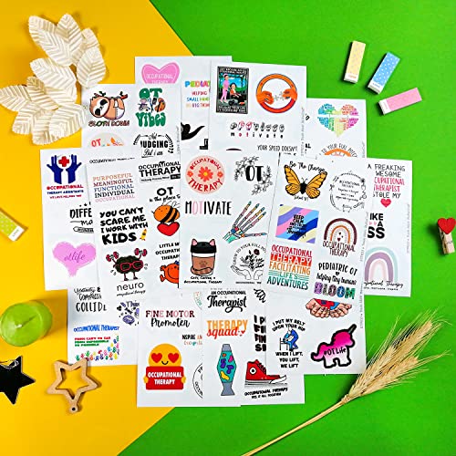 BulbaCraft 100Pcs Funny Occupational Therapy Stickers for Laptop and Water Bottles, OT Stickers - Occupational Therapy Gifts, OT Laptop Decals, Gifts for Women & Men - Image 3