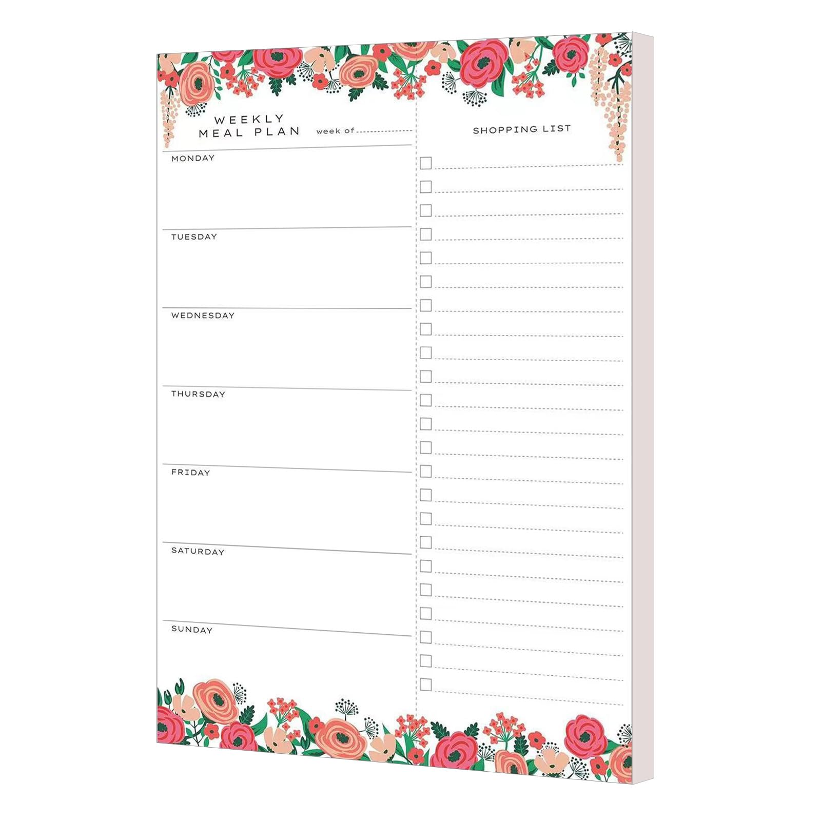 50 Sheets Weekly Meal Planner, Tear off Meal Planner and Shopping List, Weekly Magnetic Notepads, Magnetic Shopping List Pad for Fridge, Food Planning and Convenient Shopping