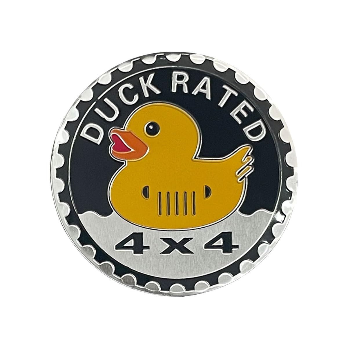 GLSOWEE Duck Badge Rated Car Emblem, 4 x 4 3D Metal Car Badge Decal Sticker
