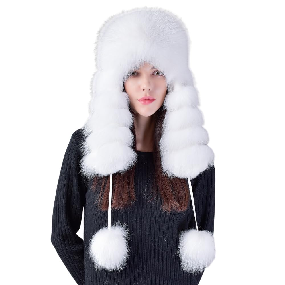 Katutude Cappello Invernale da Donna in Pelliccia Sintetica Cappello Russo Caldo Spesso Termico Berretto Invernale Caldo per Sci Snowboard Motociclismo Campeggio Escursionismo Ciclismo