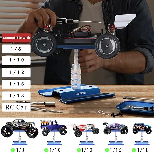 Miniatura 2 de Soporte de coche RC Soporte de trabajo RC Soporte de trabajo de reparación de automóvil con kit de destornillador RC Tornillos Palet para 18 110 112