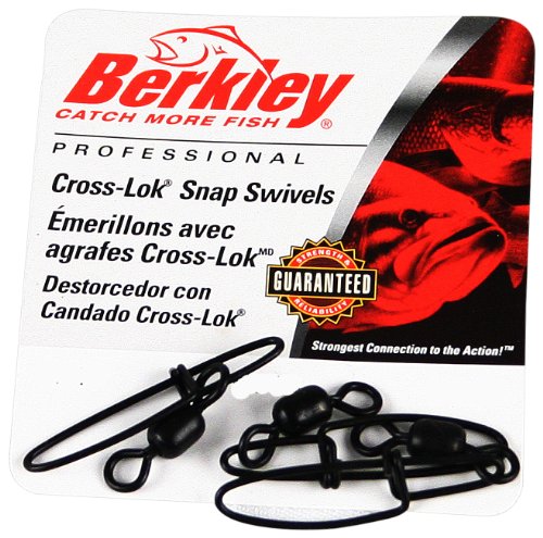 Berkley Cross-Lok Snap/Swivels Size 12 Tackle, 30 lb Breaking Strength, Black, Per 144