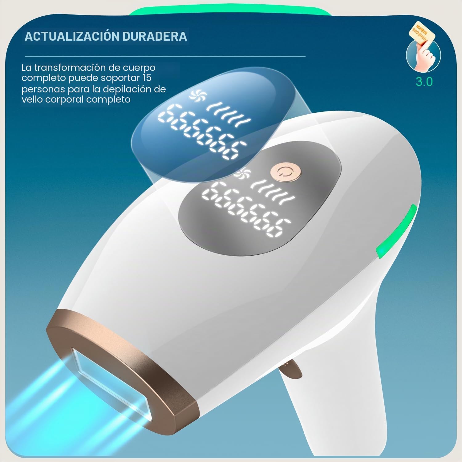 NALONE Depiladora Laser IPL 600-1200NM Depiladora Luz Pulsada con 5 Niveles de Energía, Pantalla Táctil LCD para Mujer y Hombre, Bikini, Axilas, Cara, Cuerpo Blanco (Blanco)