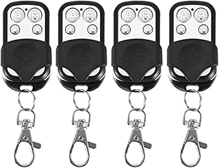 Solinder Remote Control Key Fob,4Pcs Remote Control Key Fobs One-Click Theft Against 4 Buttons Simple Pairing 433MHz for Car Garage Door Gate Skylight