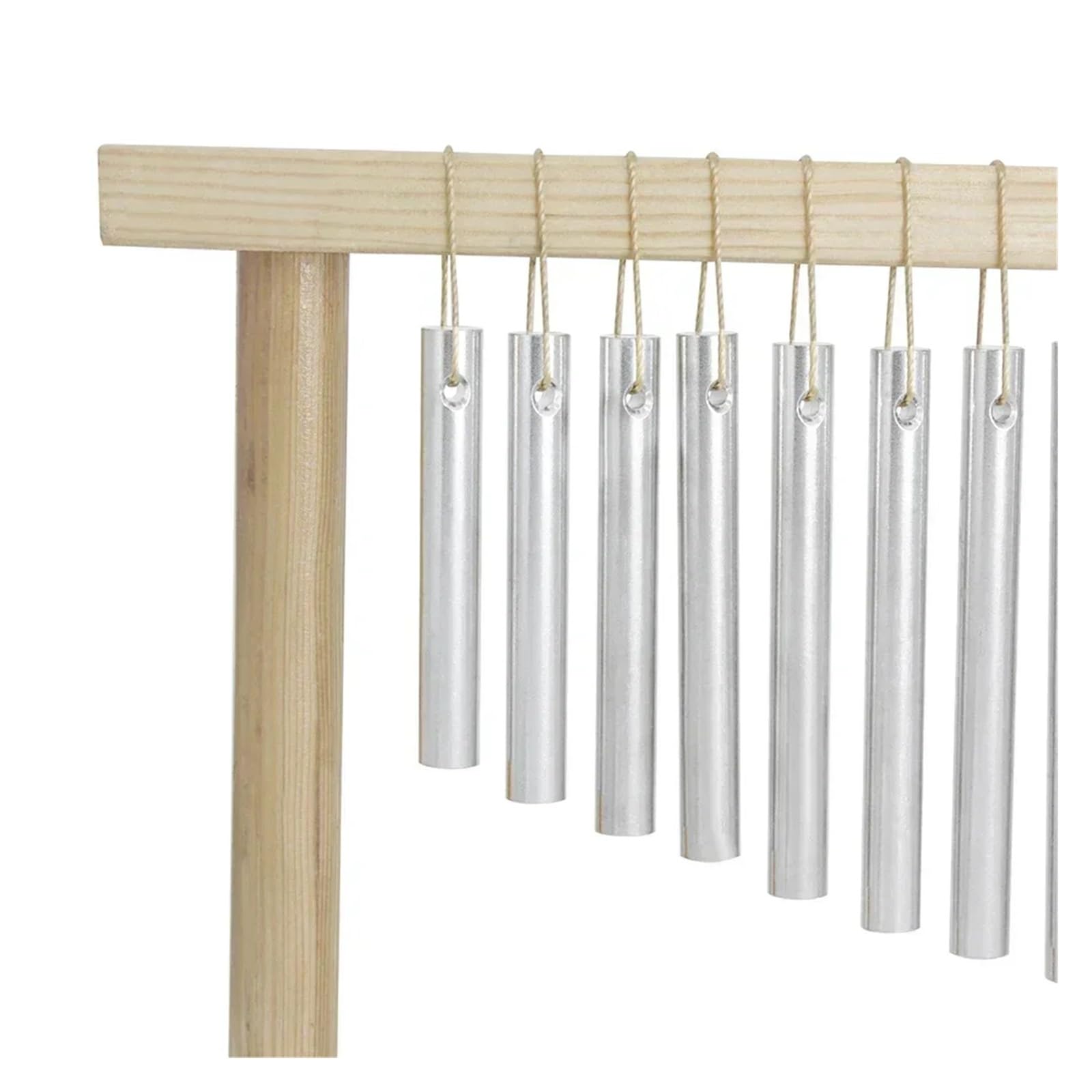 Carillón de Viento con Marco de Madera de pie, carillones de Viento de 20 Tonos con decoración de Instrumentos de percusión de Palo Campana del Viento Musical(Golden)
