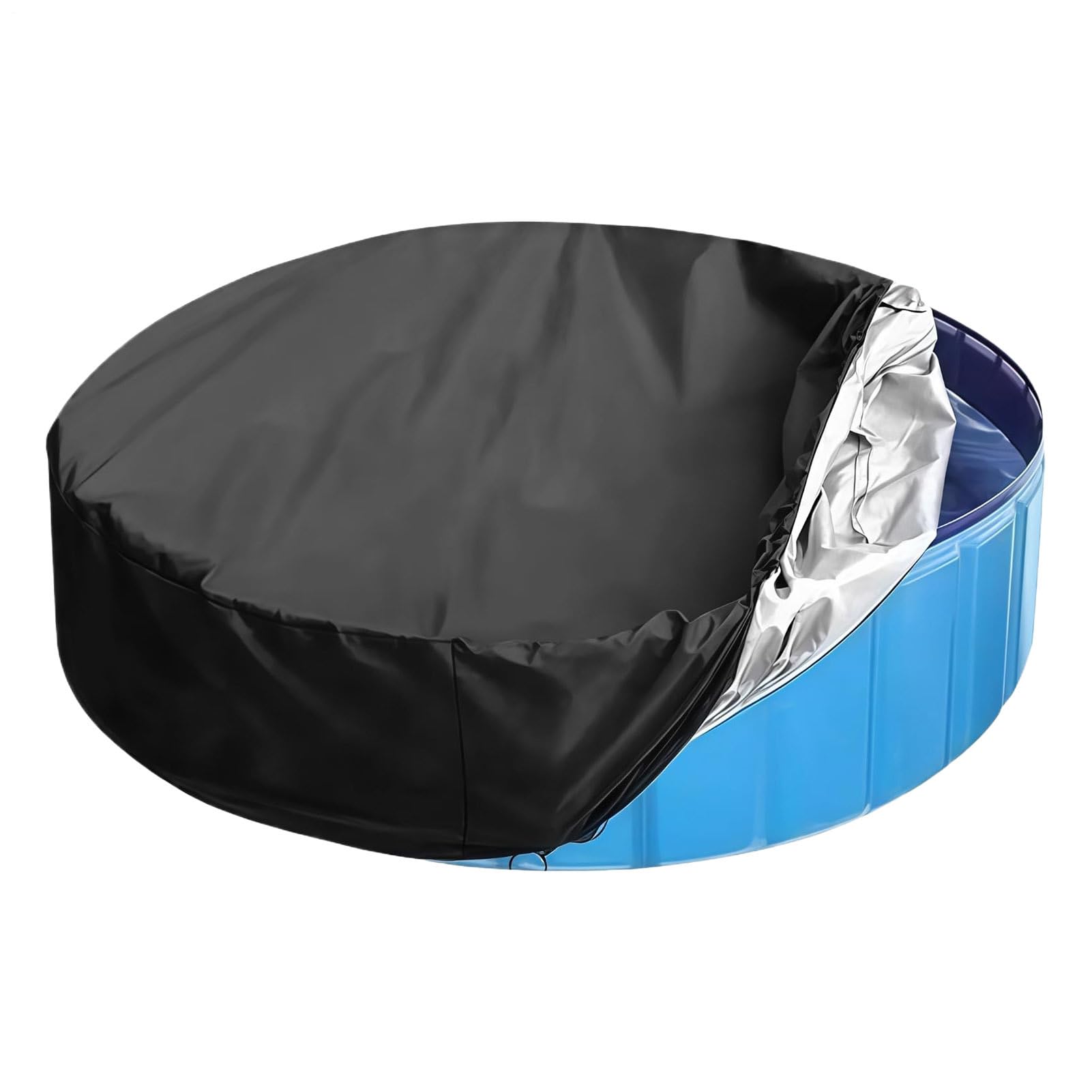 Round Pool Cover, 4/6/8/10FT Solar Covers For AboveGround Pools, Inground PoolCover Protector With Drawstring Foldable UV Resistant Round Paddling Pool Cover, For Outdoor Backyard