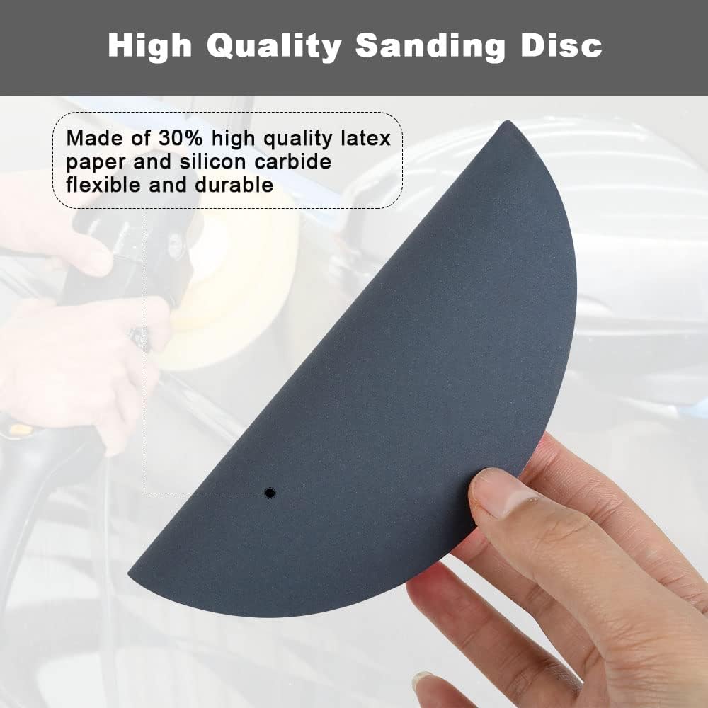 18Pcs 150mm Wet Dry Sanding Discs 400 Grit, 6 Inch Hook and Loop Water Sandpaper for Car Metal, Mirror & Jewelry Sanding and Polishing - Image 2