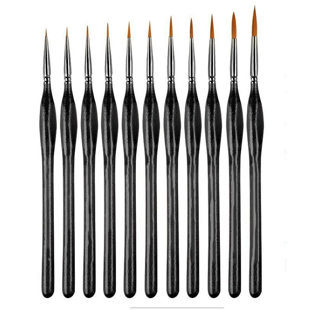 Aundhegrtt Detail Paint Brushes Set 11Pcs, Suitable for Acrylic, Oil, Watercolor, Paint By Number Miniature