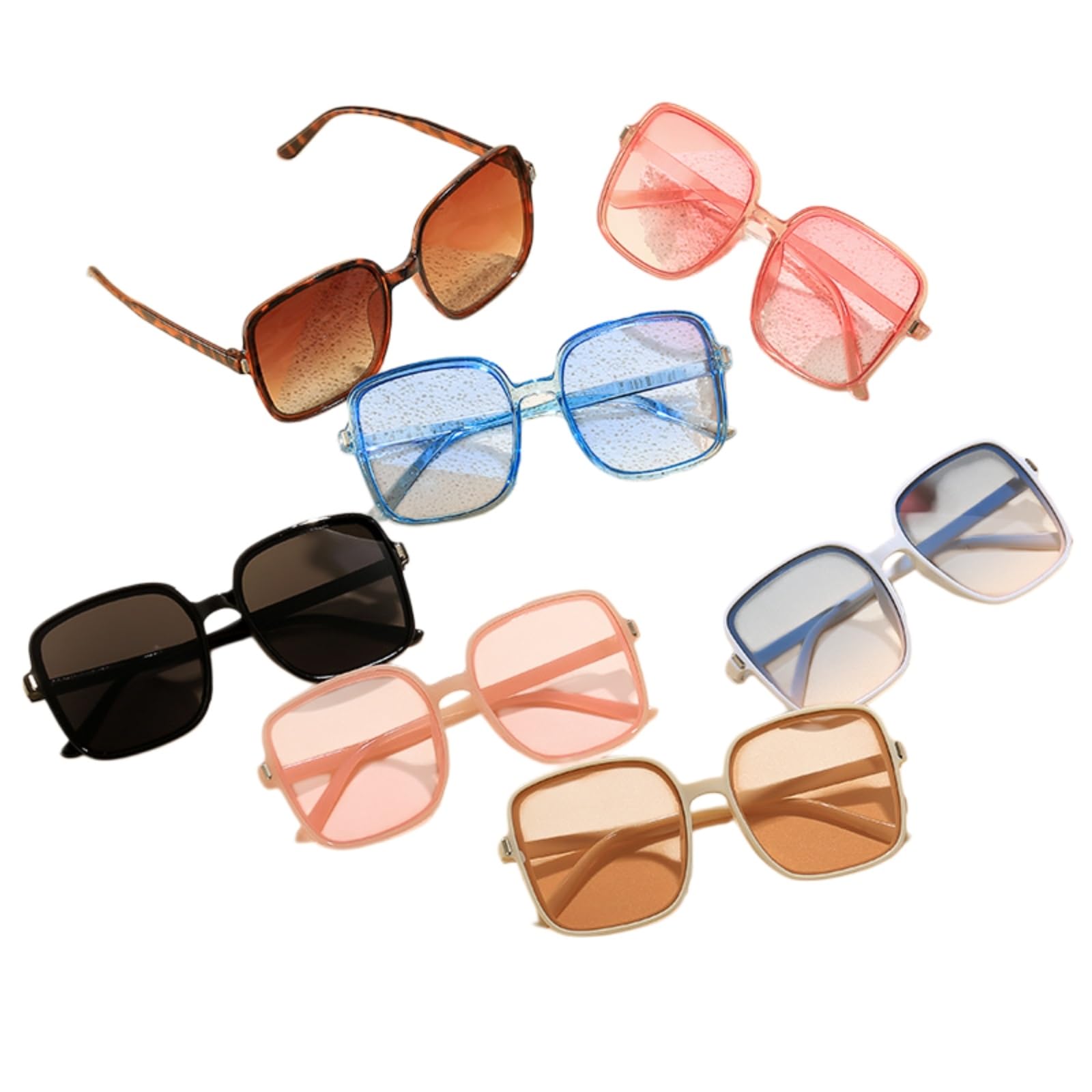 Occhiali da Sole Quadrati per Donne Uomini, Uv400 Retro Telaio Oversized con Design Nailhead Indossare All'aperto-c5