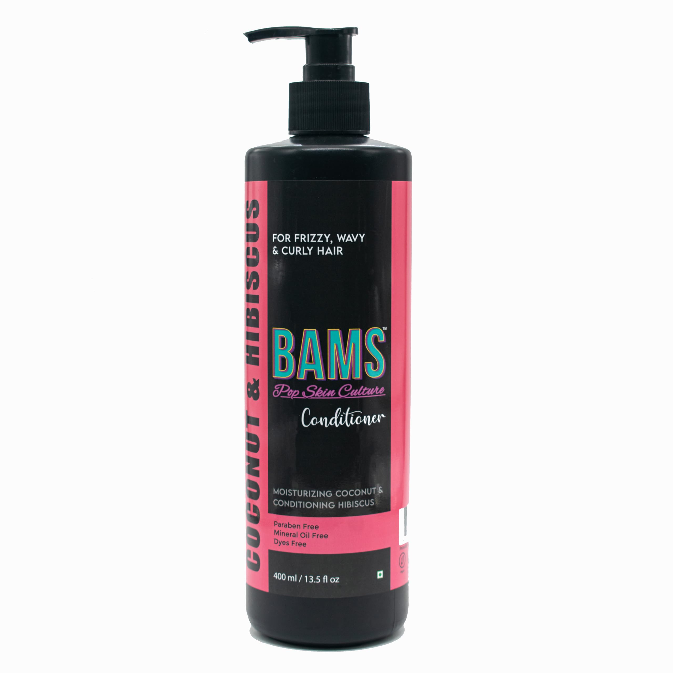 BAMS | Curly Moisturizing Coconut & Hibiscus Conditioner | Nourish and Define Curls | For Soft & Strong Nourished Hair | Suitable for All Hair Types | For Women and Men | 400ml