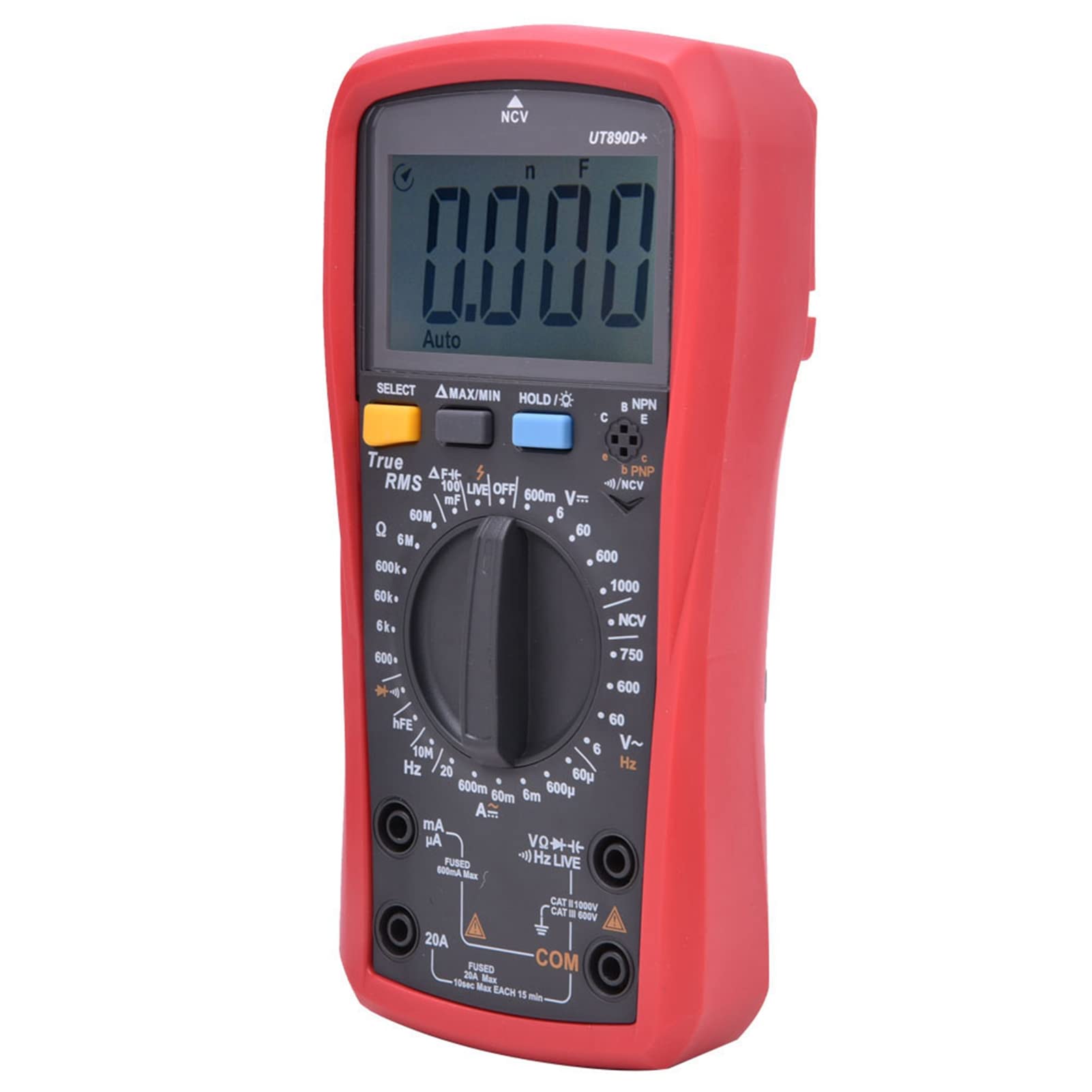 UT890D+ Multimetro Digitale Multimetro, Multimetro Digitale Multi Tester Tester di Tensione Digitale AC/DC Resistenza Corrente Frequenza Capacità Temperatura Voltmetro Ohm Volt