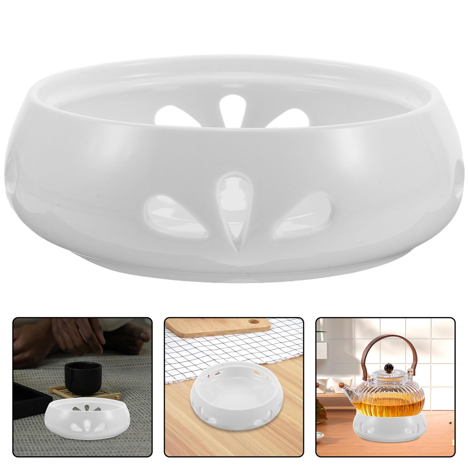 VALICLUD Ceramiczny Podgrzewacz Do Czajników z Porcelanową Podstawą Mały Stojak Świeczki Typu Tealight Do Filiżanek i Małych Garnków z Mlekiem Łatwy Czyszczeniu i Dekoracyjny