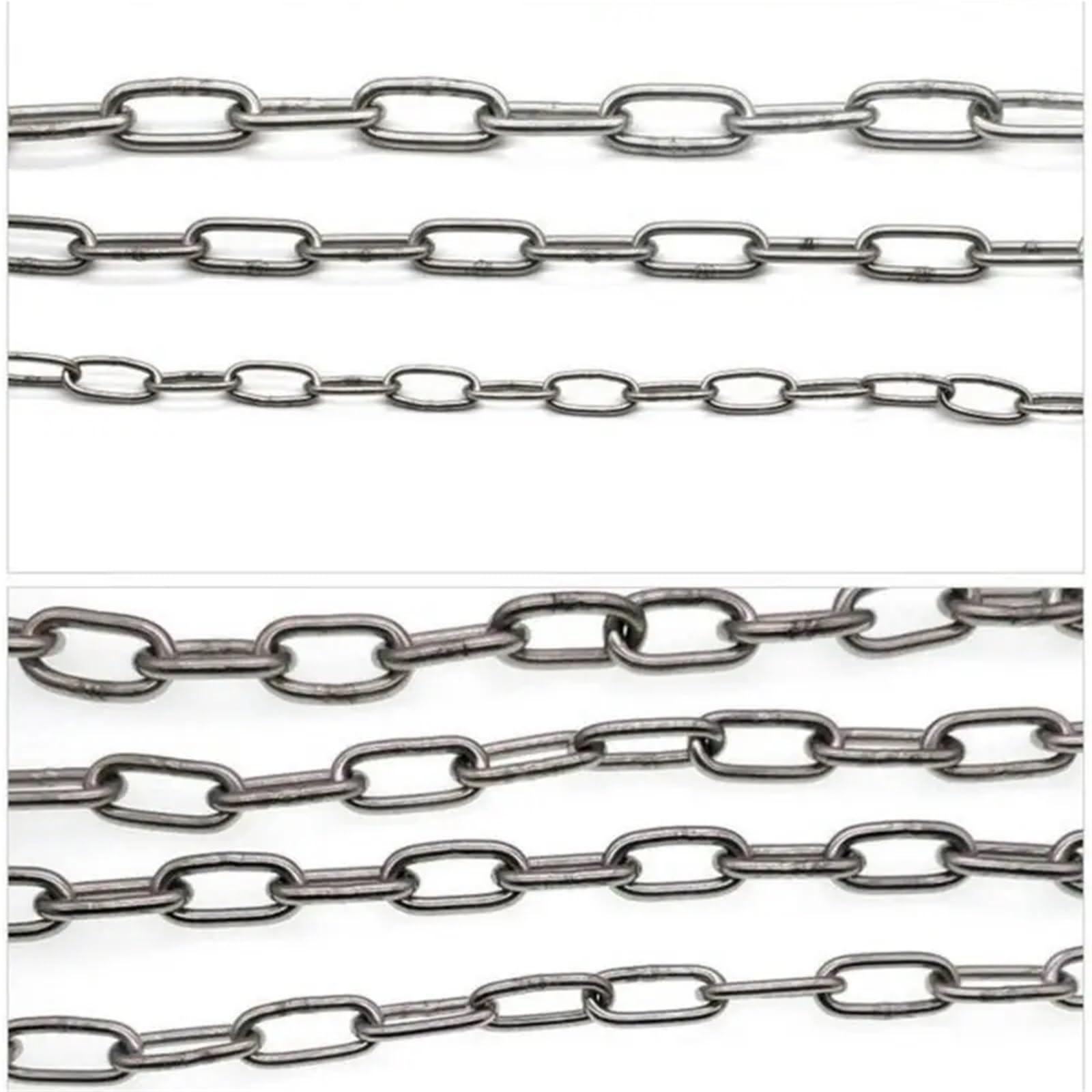 Catena Acciaio Inox Catena a maglie di sollevamento lunga e corta in acciaio inossidabile 304 senza saldatura con diametro 2-20 mm for guinzaglio for cani o linea stoffa(4MM Diameter)