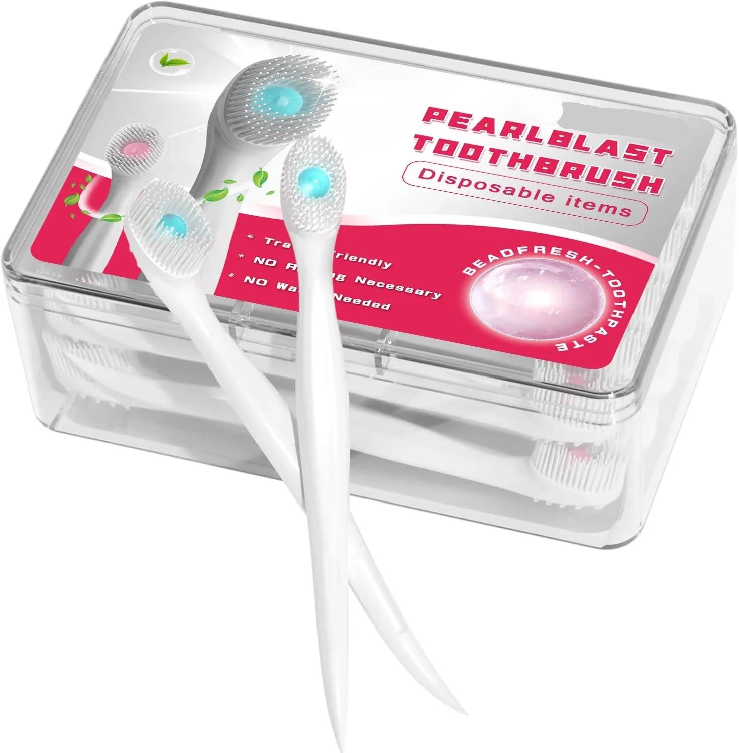 Spazzolino usa e getta 20 pezzi con dentifricio setole morbide viaggio | Spazzolino monouso senza risciacquo: alito fresco ovunque, compatto e leggero(Mixed flavor-2 box(40pcs))