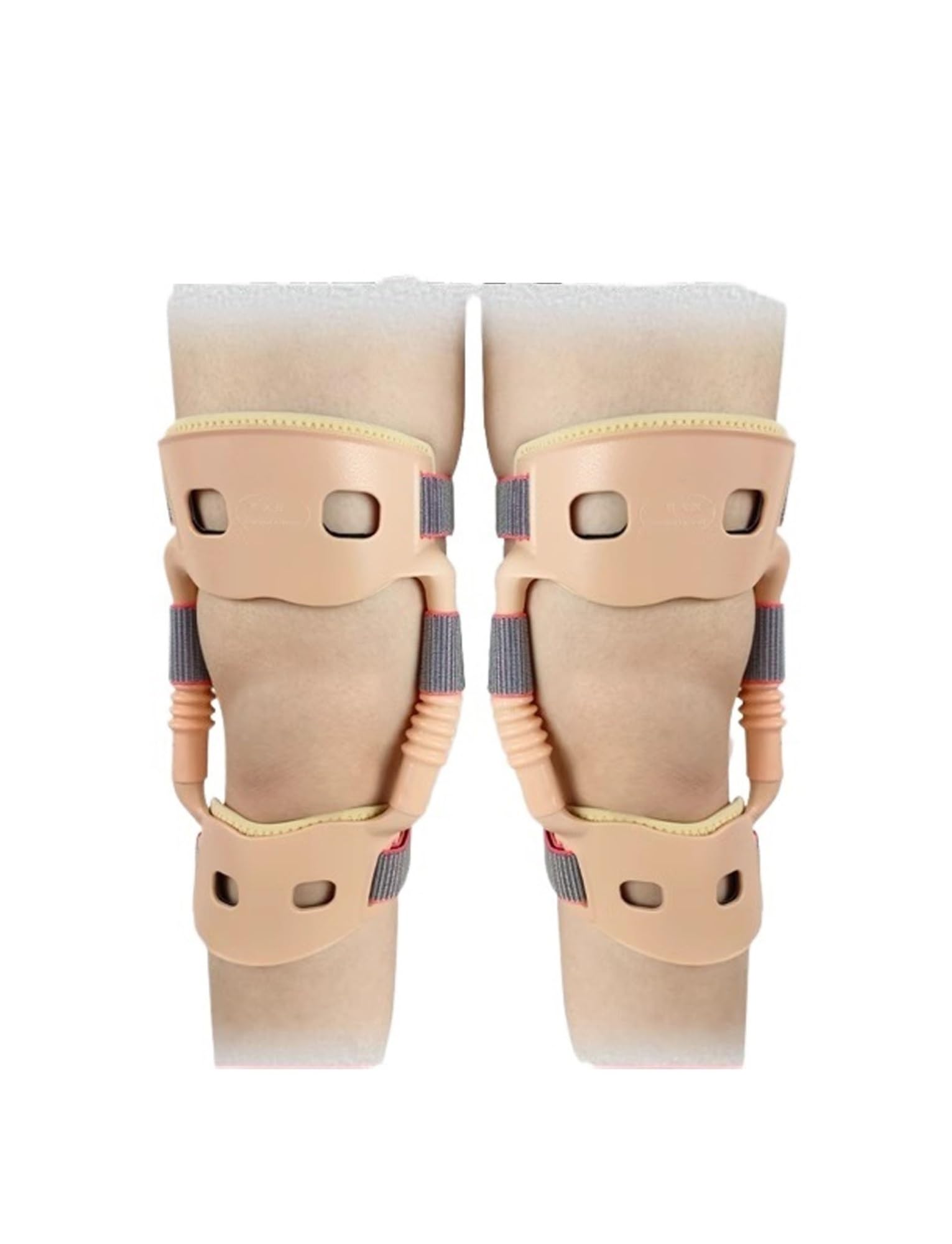 Kniestärker, Federunterstützung, Knieorthese for Sport und Gelenkschutz – verstellbare Gehhilfe, atmungsaktiv, komfortabel(Khaki,S (80-150 catties))