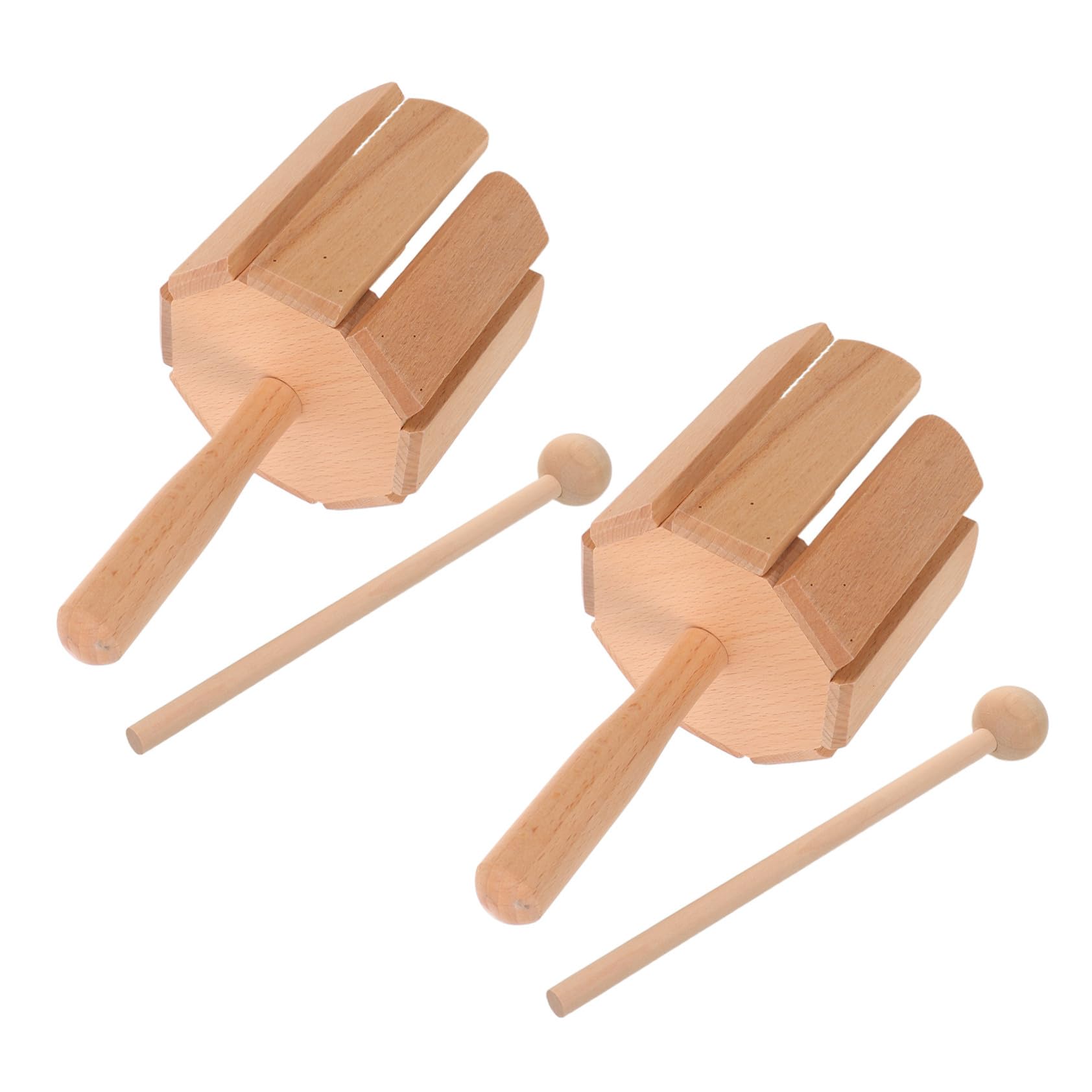 Instrumento de Percusión de Madera 2 Piezas, Beige