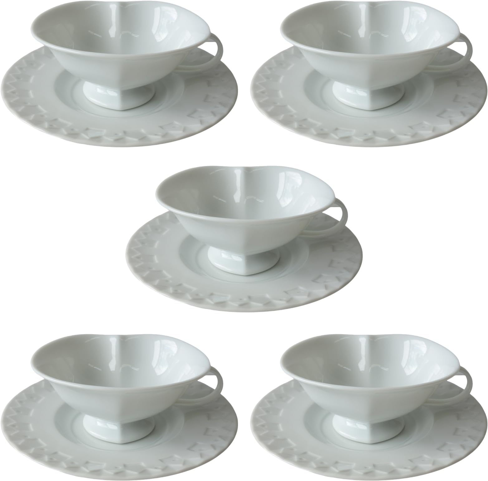 Amazon.co.jp: わけあり ハート型 12cm デザートカップ ソーサー 5客  