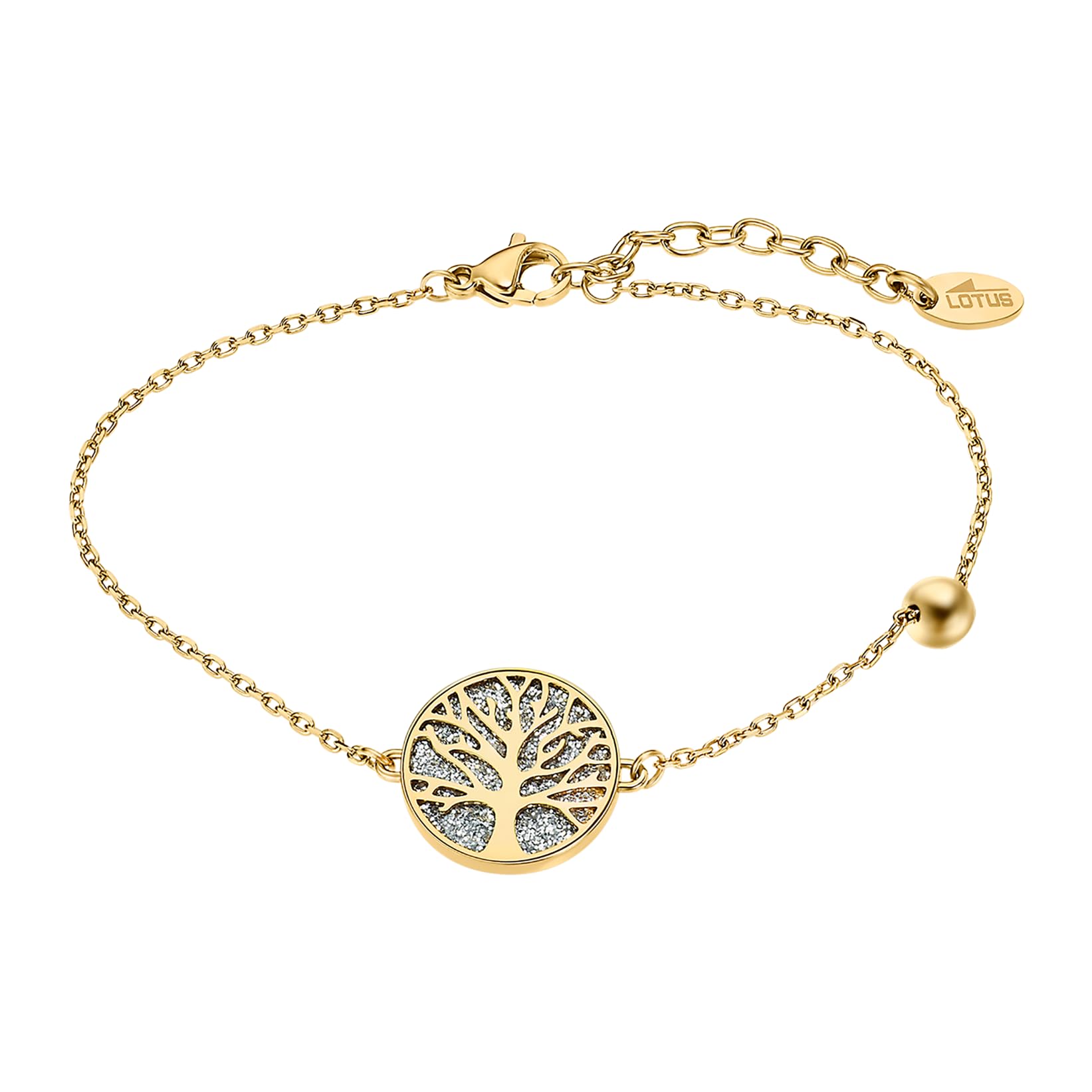 LOTUS STYLE LOTUS STYLE Pulsera Acero Inoxidable Mujer LS2225-2/5 Árbol de la Vida - Sofisticado Brazalete con Pulido y Acabado Refinado - Pulsera Dorada 20 cm - Regalo Cumpleaños, Aniversario, Ocasión Especial