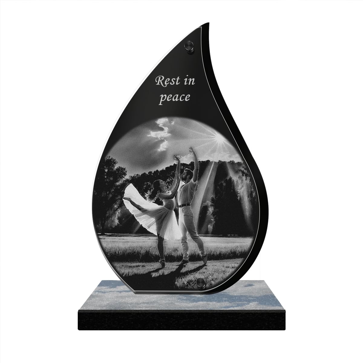 ETERNEL - Personalized Memorial Plaque Glow - Dance, Dancer, Female Dancer, Couple - Customizable text, laser-engraved memorial plaque for tribute, funeral plaque, cemetery, mourning funerals
