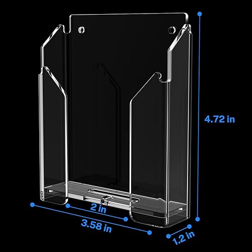 Miniatura 5 de Crpich Soporte para teléfono montado en la pared, soporte acrílico para teléfono con cintas transparentes 3M, soporte transparente para teléfono con