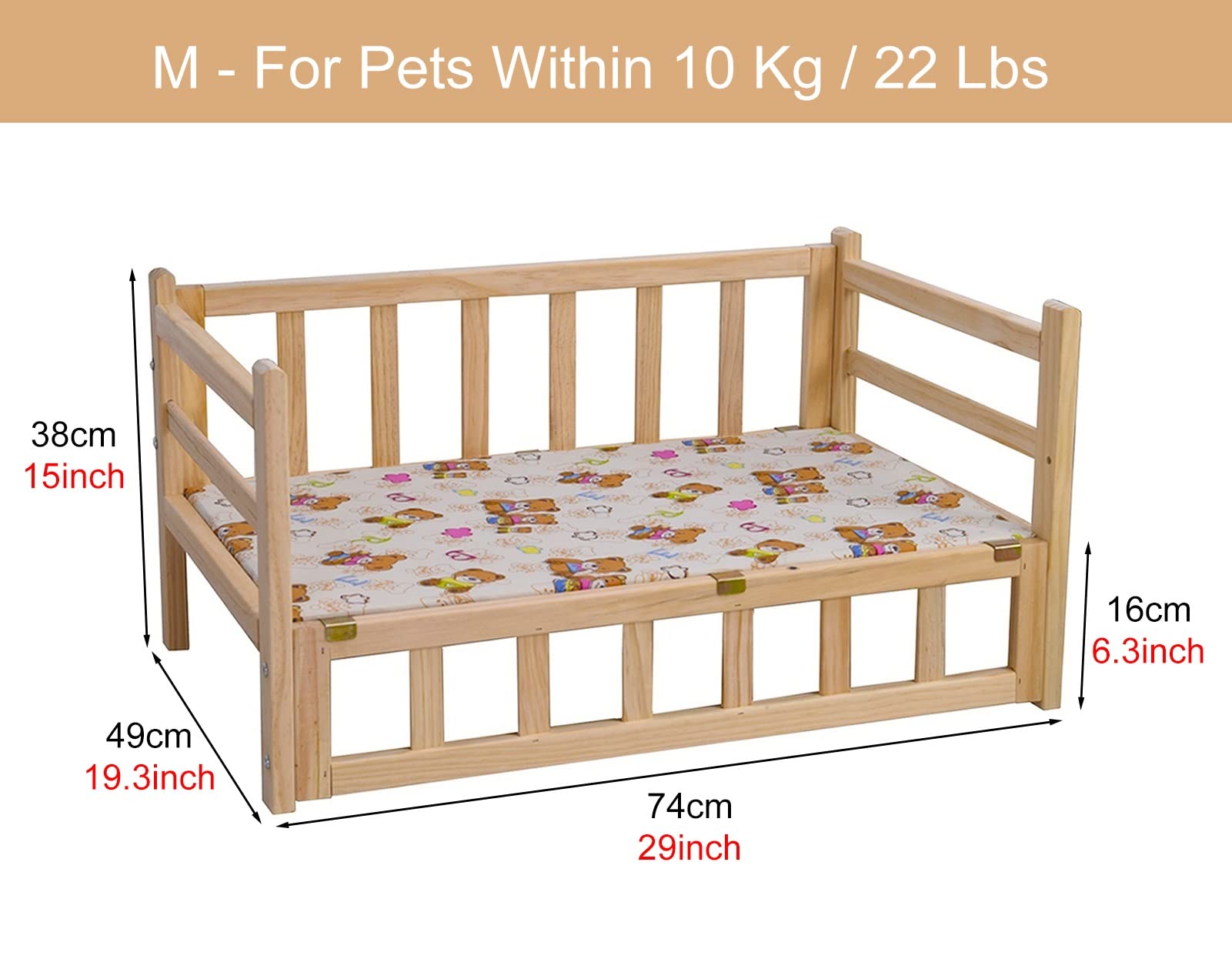 Amazon.co.jp: ペットベッド 大きな木製の飼いならされたペットの