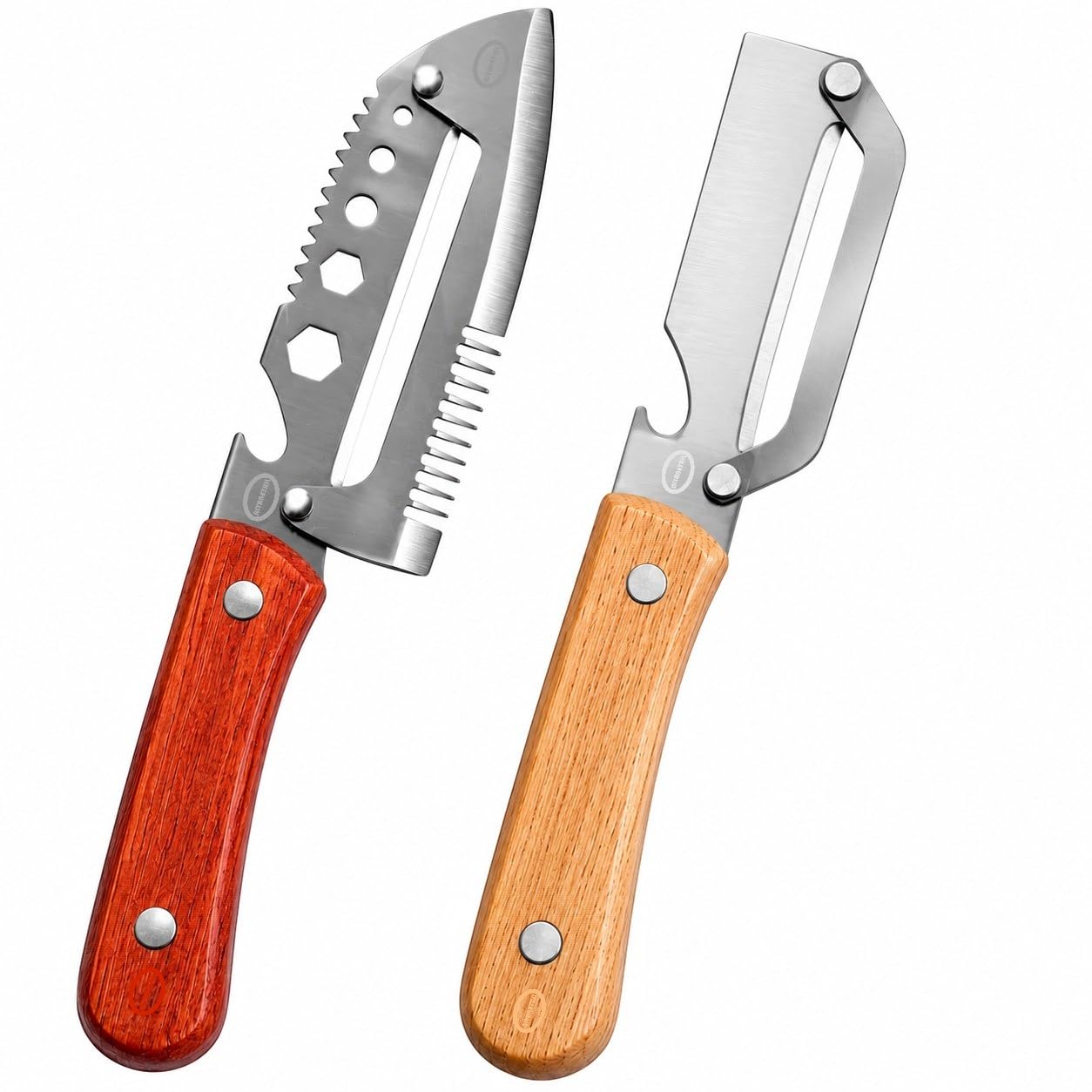 Multi-Functional Stainless Steel Vegetable Peeler with Wooden Handle & Bottle Opener Single Blade Peeler for Fruits & Vegetables Sharp & Easy-Grip Kitchen Tool (7 in !)-image-17