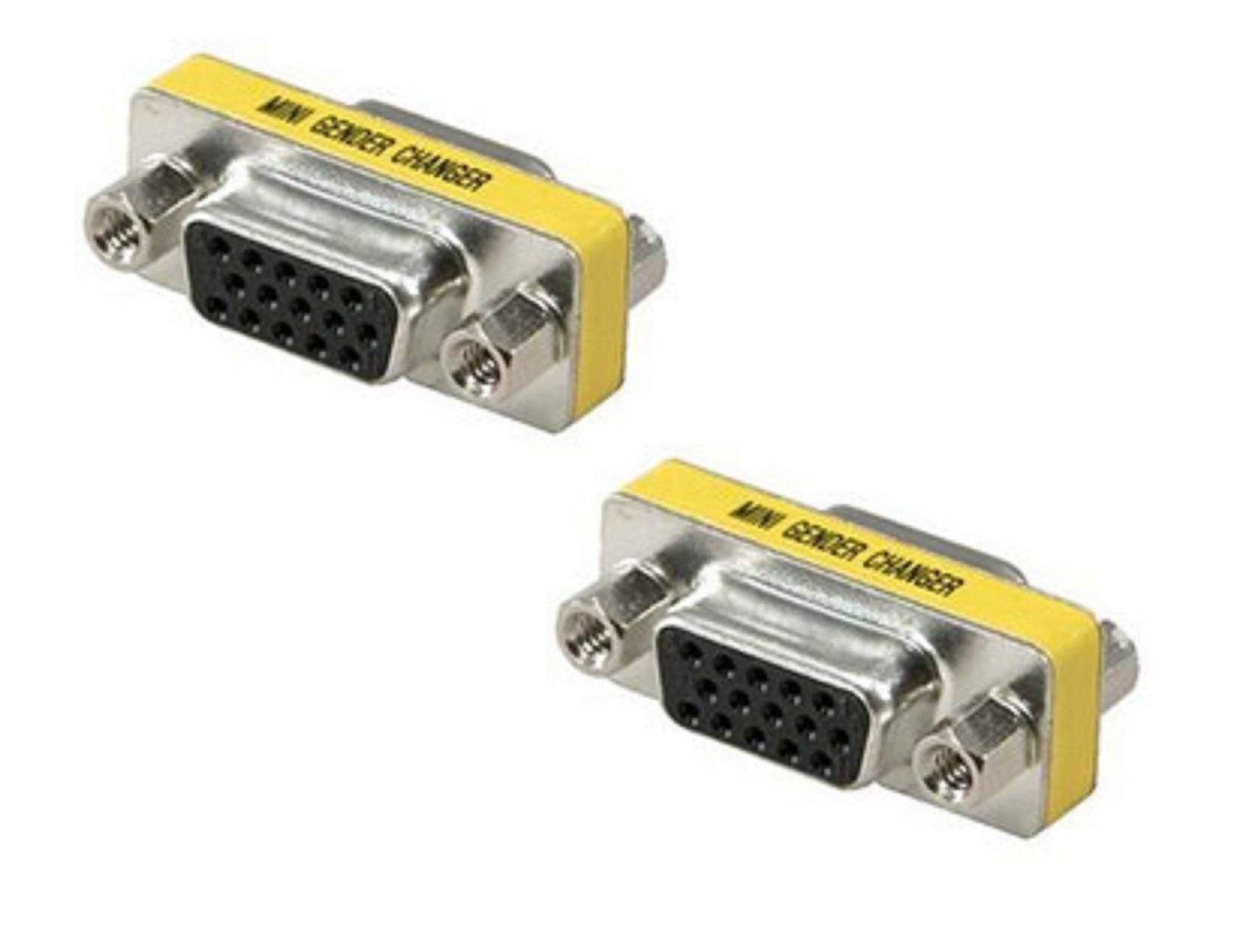 Techvik Pack of 2 Pcs VGA Mini Gender Changer Connector/Jointer Female to Female Media Streaming Device