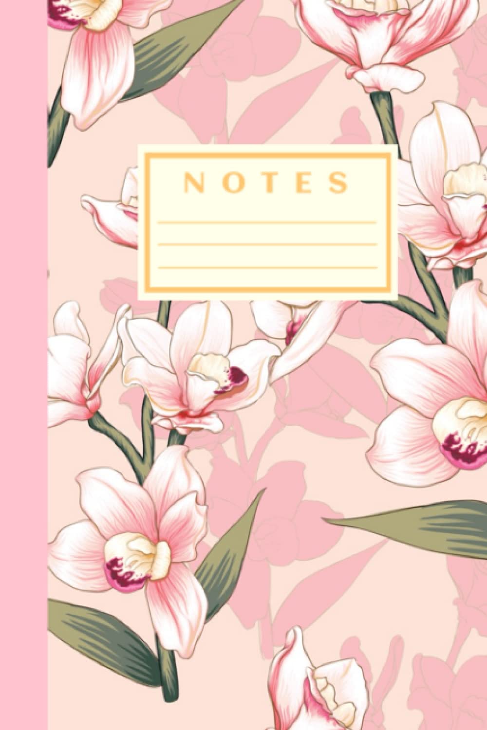 Notes: Cute Pink Shadow Orchid Floral Notebook Dotted Journal