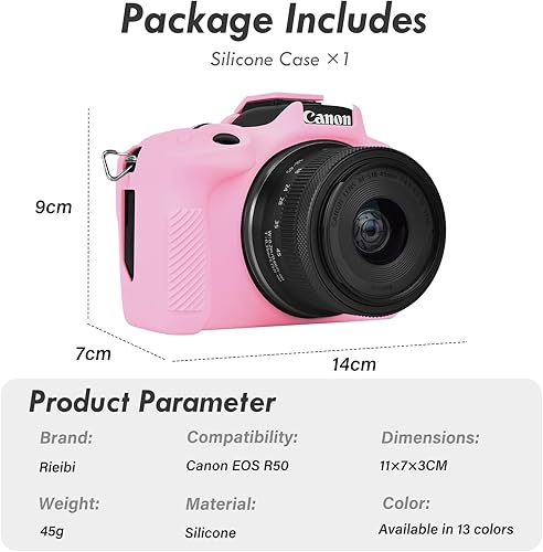 Miniatura 2 de Rieibi EOSR50 EOS R50 Caso, Funda Protectora De Silicona Suave Para Canon EOS R50 EOSR50 Vlogging Camera, Ligero EOS R50 Estuche De Cámara Grip