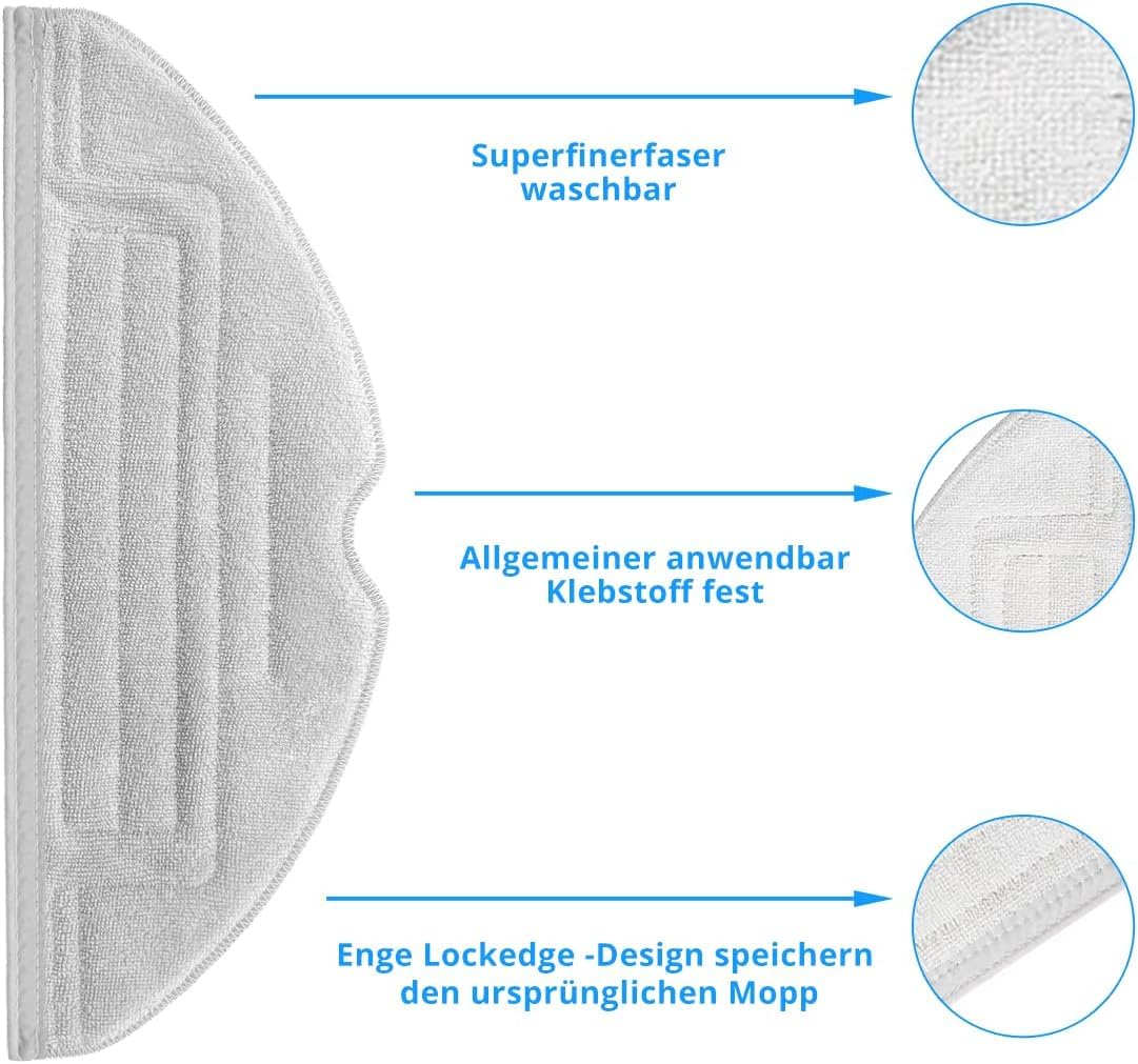 Zestaw akcesoriów do Roborock S7 Pro Ultra/Roborock S7 MaxV Ultra, 2 szczotki wałkowe, 2 szczotki samoczyszczące, 4 filtry Hepa, 4 szczotki boczne, 4 ściereczki do wycierania, 6 worków do