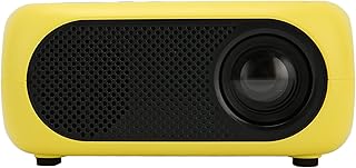 Miniprojetor M24, Projetor Portátil de 3000lm Projetor de Filme LED 480P Projetor de Vídeo para Home Theater Projetor Com Entrada USB AV, Som Surround 360° (Plugue amarelo dos EUA)