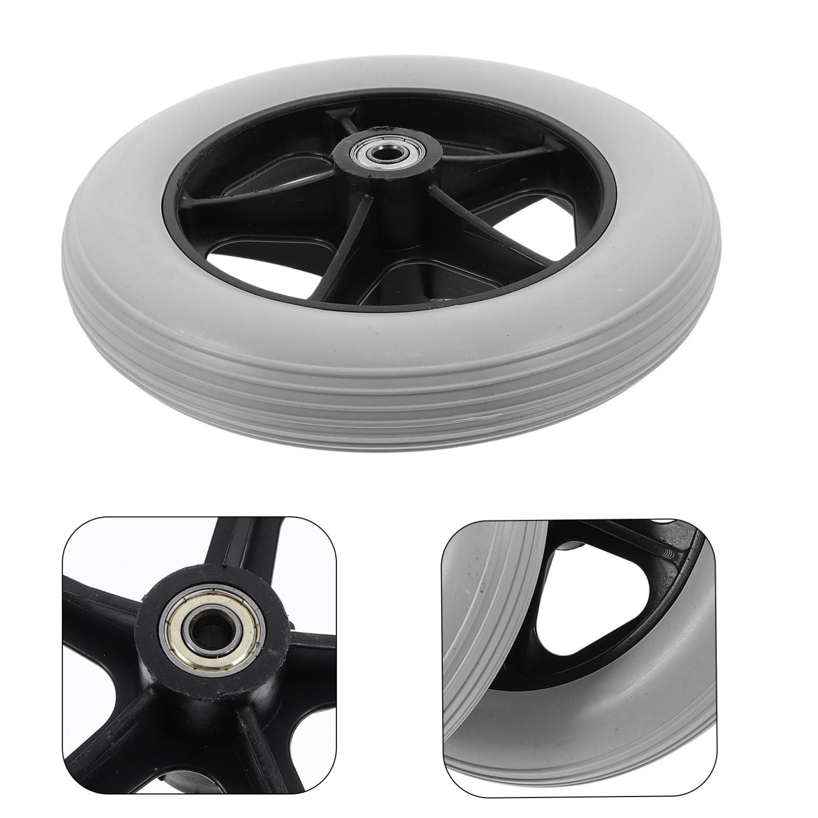 SECFOU Ruote di Ricambio Ruote Anteriori 2 Pezzi in Plastica, Facili da Installare e Resistenti All'usura, Diametro 8mm per Carrozzina e Carrello Shopping