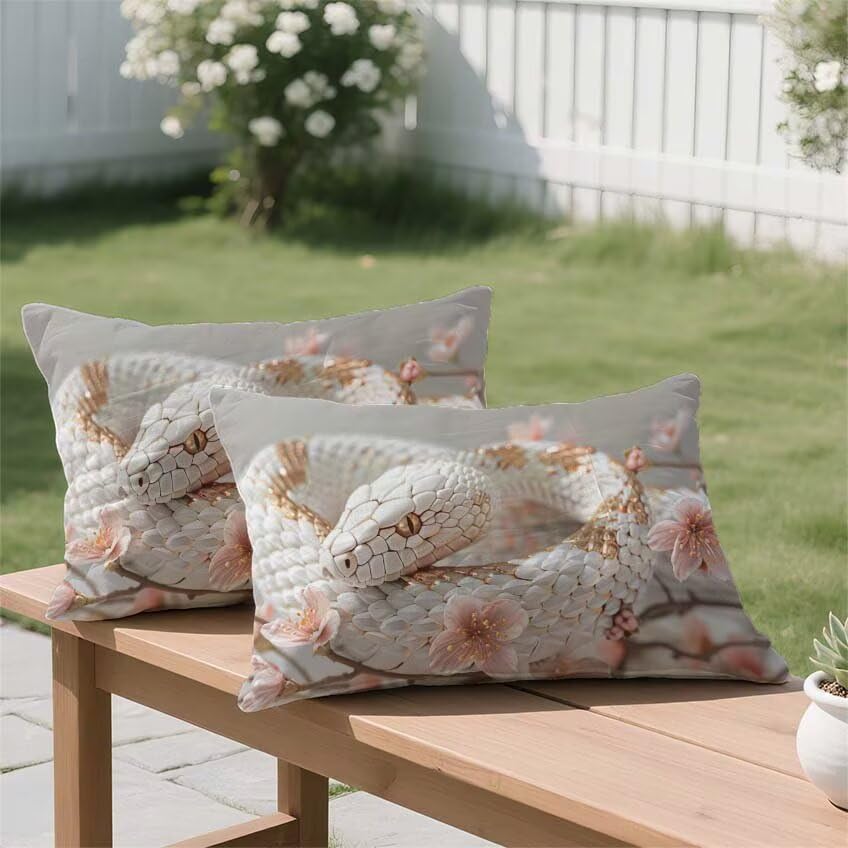 Housse de coussin imperméable serpent avec impression double face