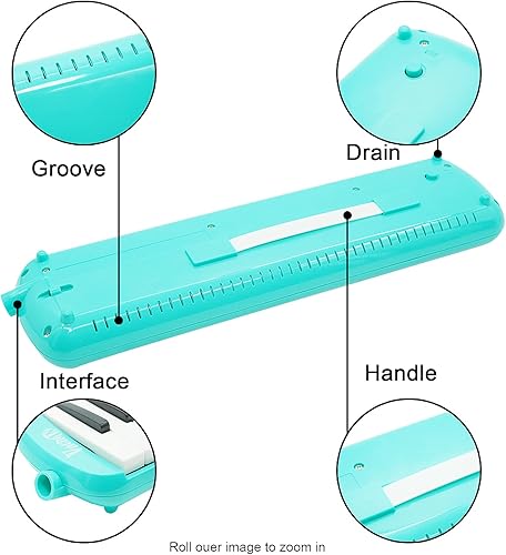 Miniatura 2 de VACHAN Instrumento melódico de 32 teclas, piano de aire soprano melódica, instrumento musical con 2 tubos largos suaves, boquillas cortas y bolsa de