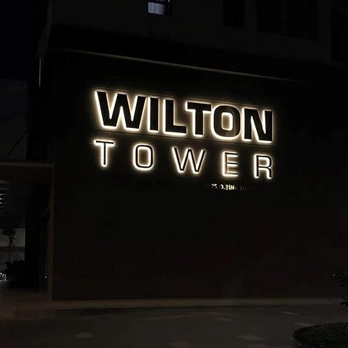 Miniatura 8 de Custom Backlit Illuminated Letters House Number Light LED Business Logo, 3D Modern Residential Door Plate Metal with Acrylic Address Sign Light up