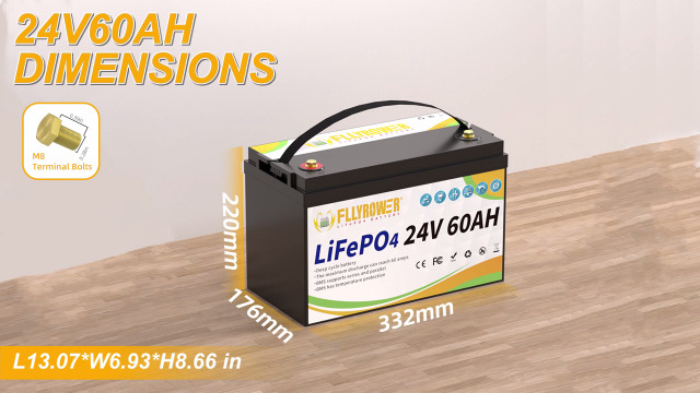 Amazon.com: FLLYROWER 24V Lithium Battery 60AH With BMS and