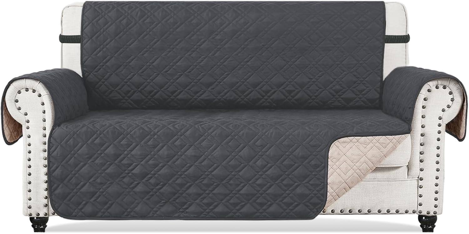 RHF AntiSlip Loveseat Covers for Leather Sofa, Couch Cover