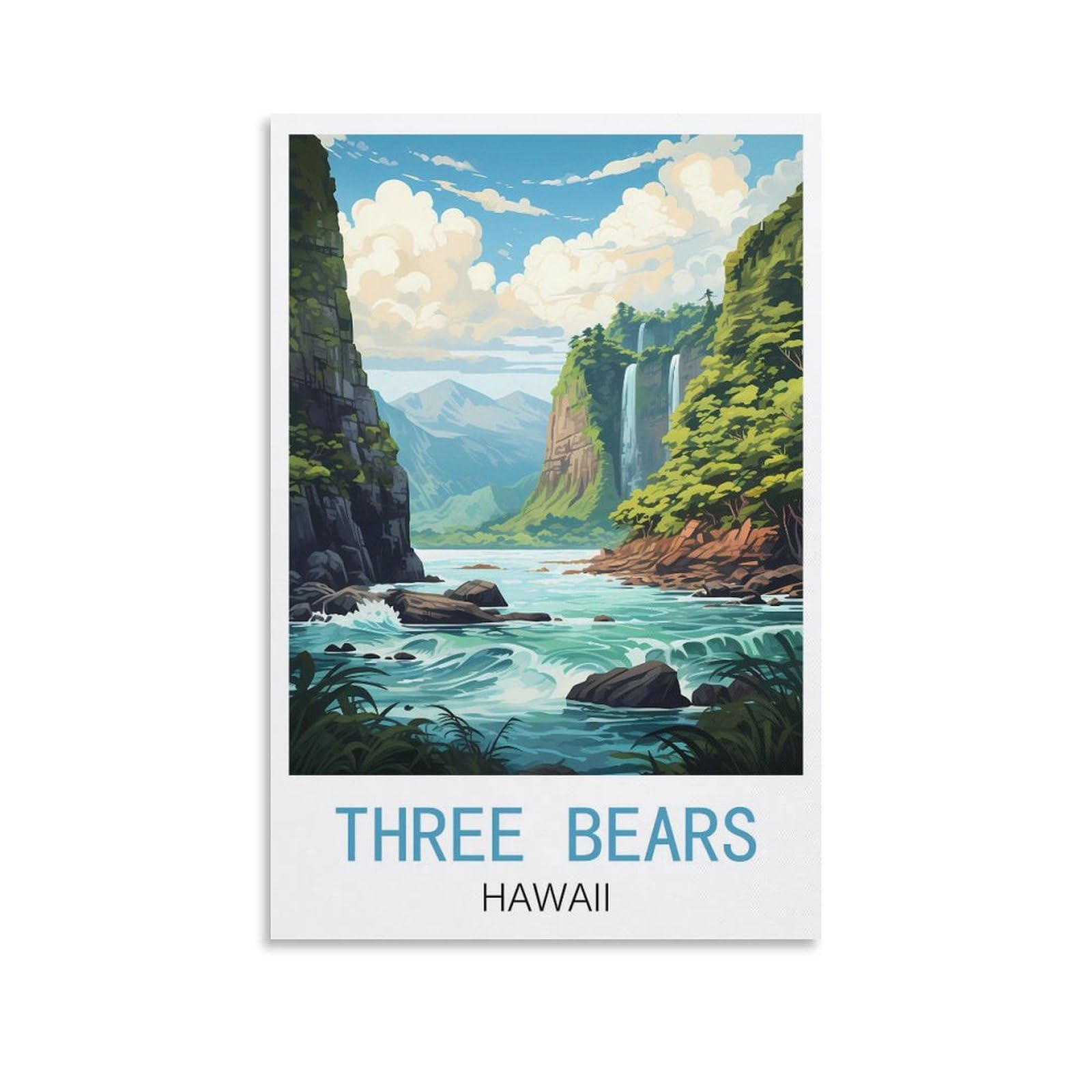Metal Tin Sign Metal Wall Decorative Tin Signs for Home Kitchen Bar Coffee Shop Club Orchard Decoration Three Bears Hawaii Posters 15x30cm