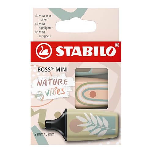 STABILO Marcador BOSS MINI Naturevibes - Estuche de cartón con 3 colores