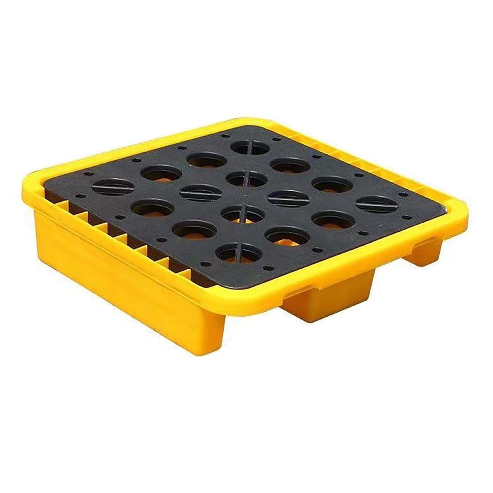 JKJZSALJ Spill Containment Platform,Modular Spill Containment Platform With Drain, Stackable Spill Pallets For Paint Buckets, Large Capacity 72X72X16Cm, Durable Spill Tray For Saf,72x72x16cm