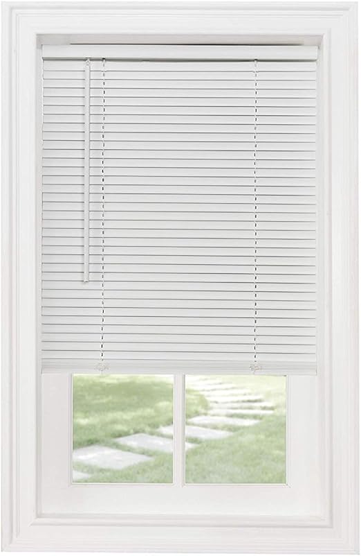 Classic Touch Cordless 1" Light Filtering Mini Blind, 26" Wide x 64" Long, White