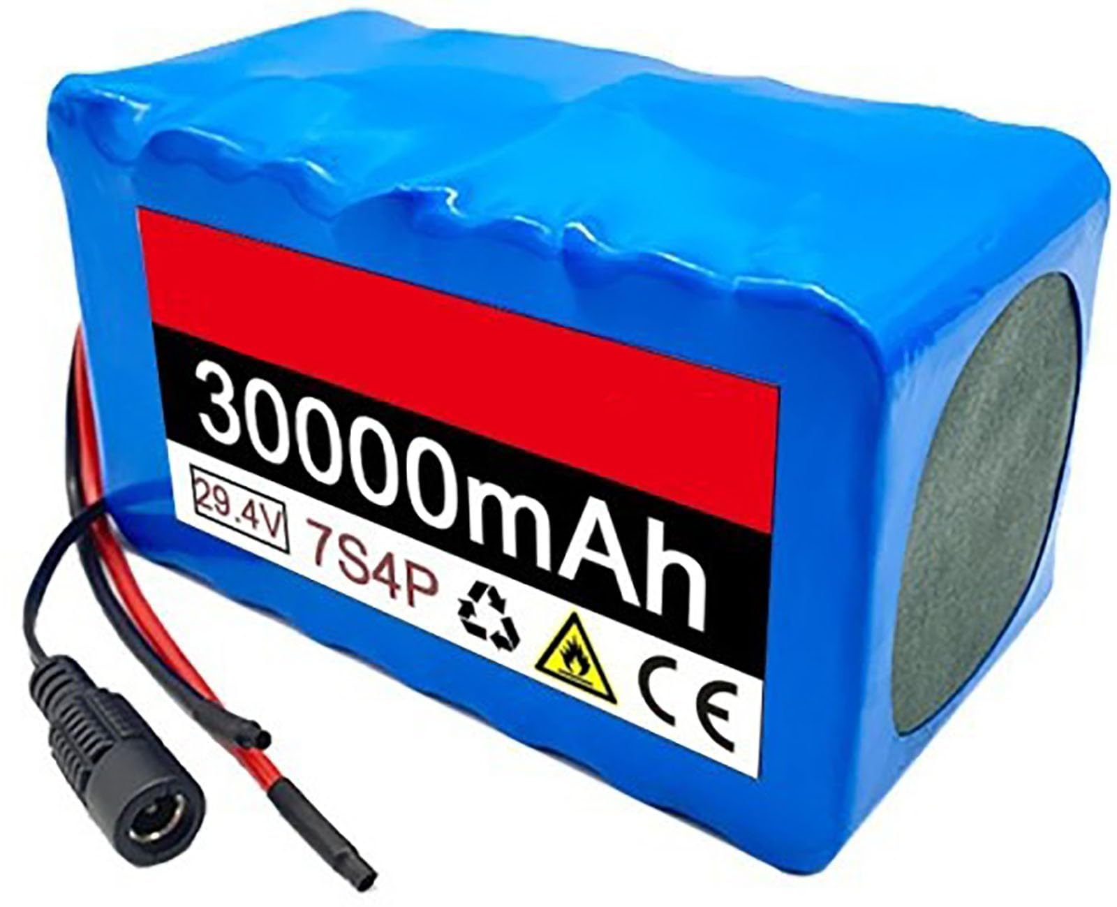 Batterie Lithium-ION 29,4 V 30 Ah pour Vélo Électrique Batterie 24 V 7S4P, pour Vélo/Scooter Électrique Moteur 50 W-500 W, avec BMS 20 A Et Chargeur
