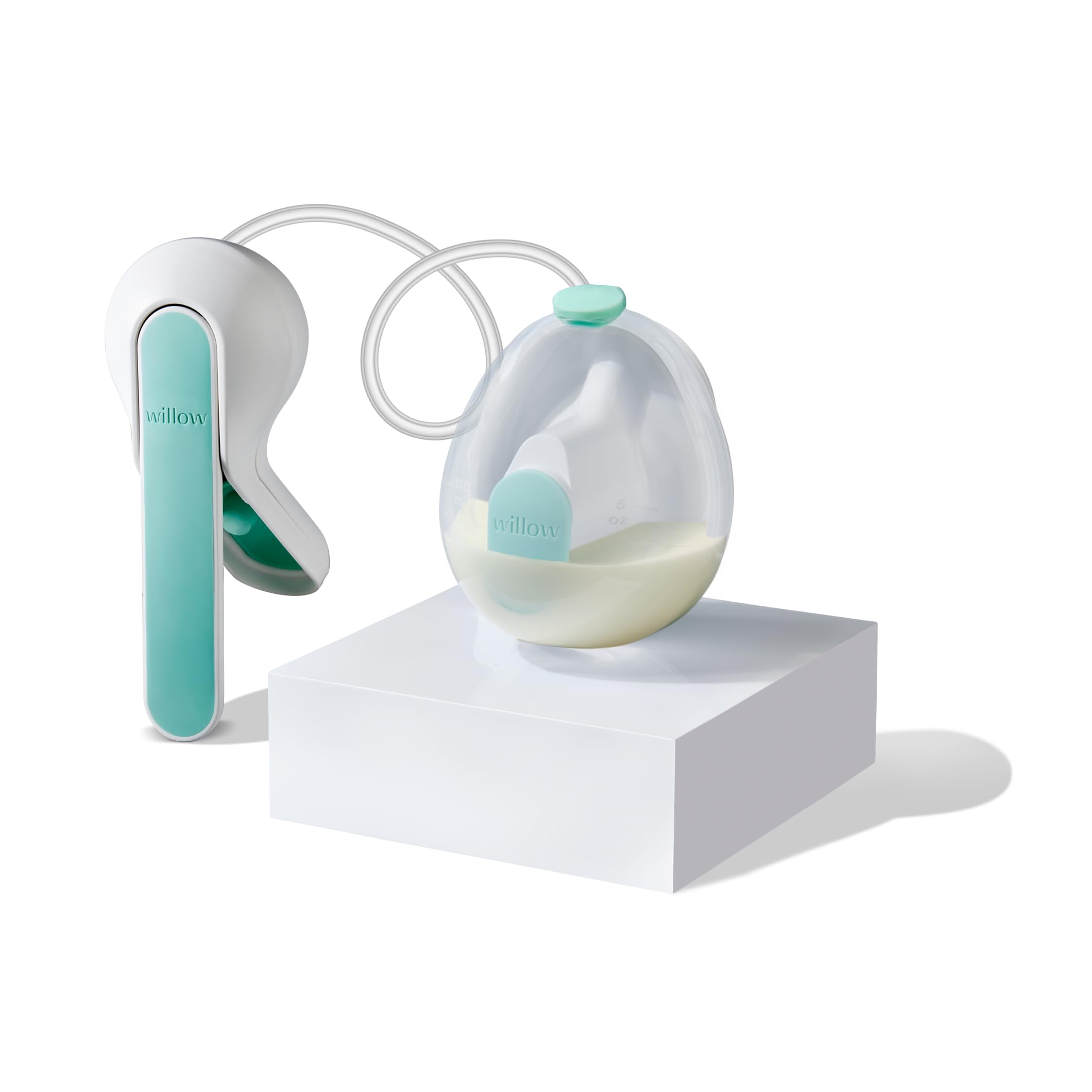 Extractor de leche manual portátil Willow Wave, se adapta perfectamente al sujetador, mango ergonómico, brida de silicona suave de 24 mm, extractor de leche portátil, succión de grado hospitalario, artículos esenciales para el posparto, capacidad para 5 oz