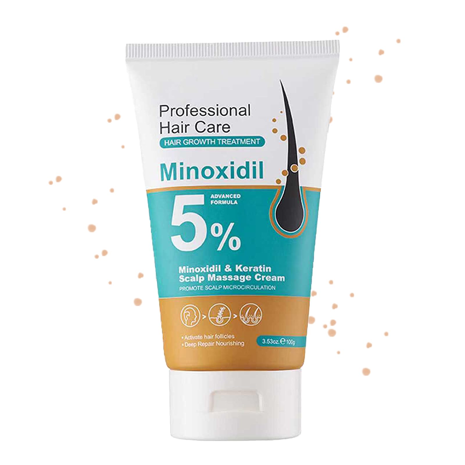 5 Minoxidil Scalp Moisturizer Minoxidil Scalp Massage Cream for Hair Growth with Peptide and Ginger Extract for Men
