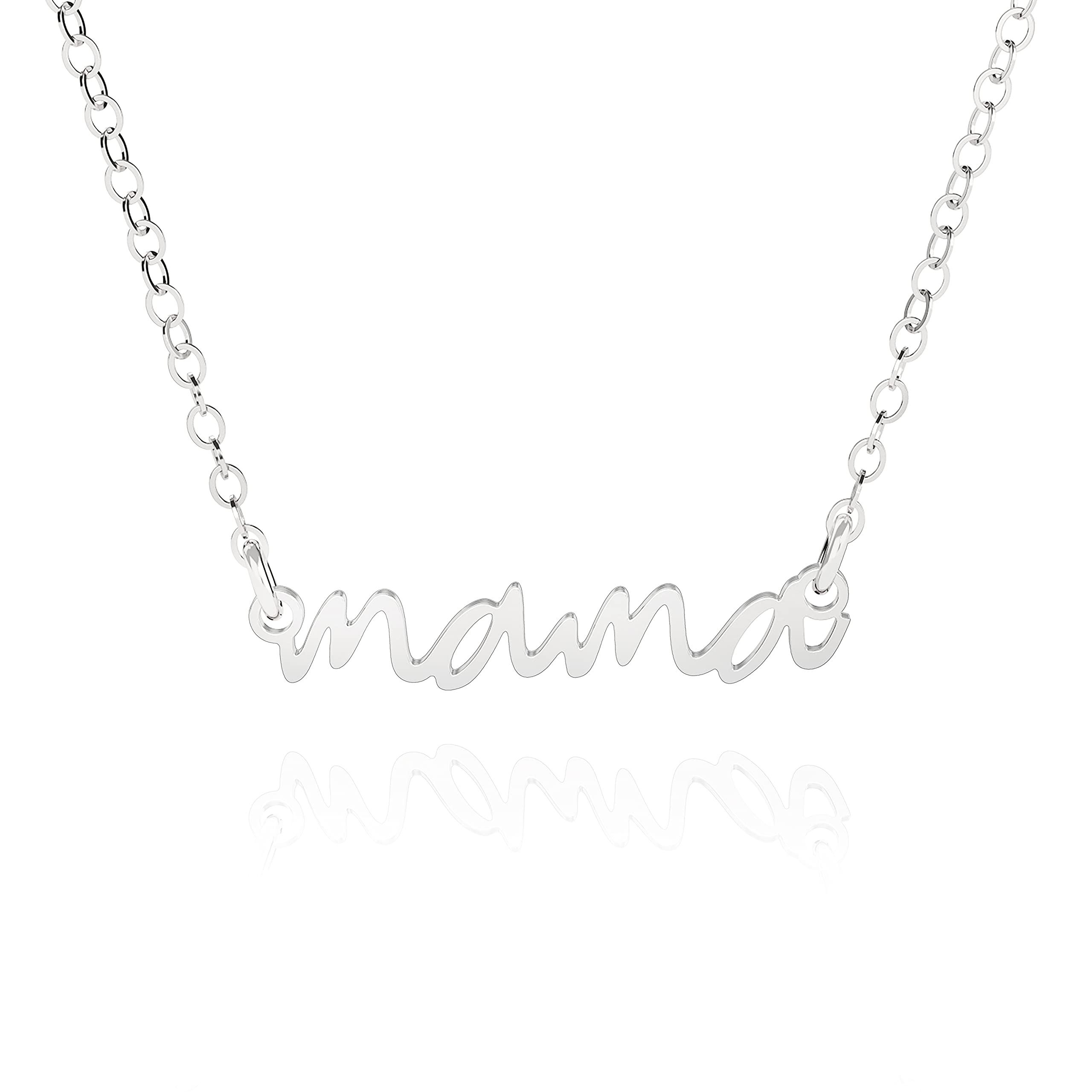 Dainty Mama, Auntie Pendant Necklace for Women, 925 Sterling Silver, Gold, or Rose Gold, Pretty Mothers Day Gift for Mom or Aunt, Personalized Mommy