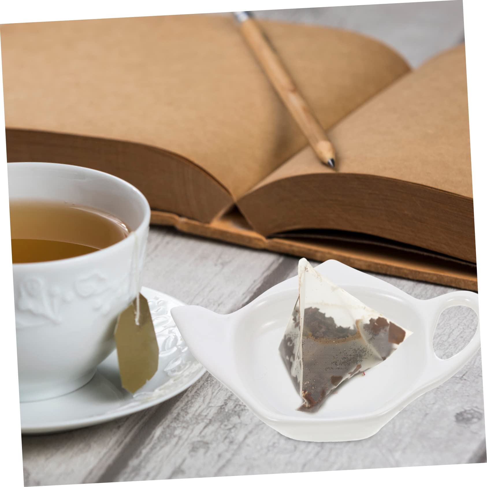 IMIKEYA Repose Sachet de Thé en Céramique Délicate pour Maison, Porte-sachets de Thé Ménagers Facile à Laver et Résistant la Déformation, Lot de 2 Pièces pour Salons de Thé
