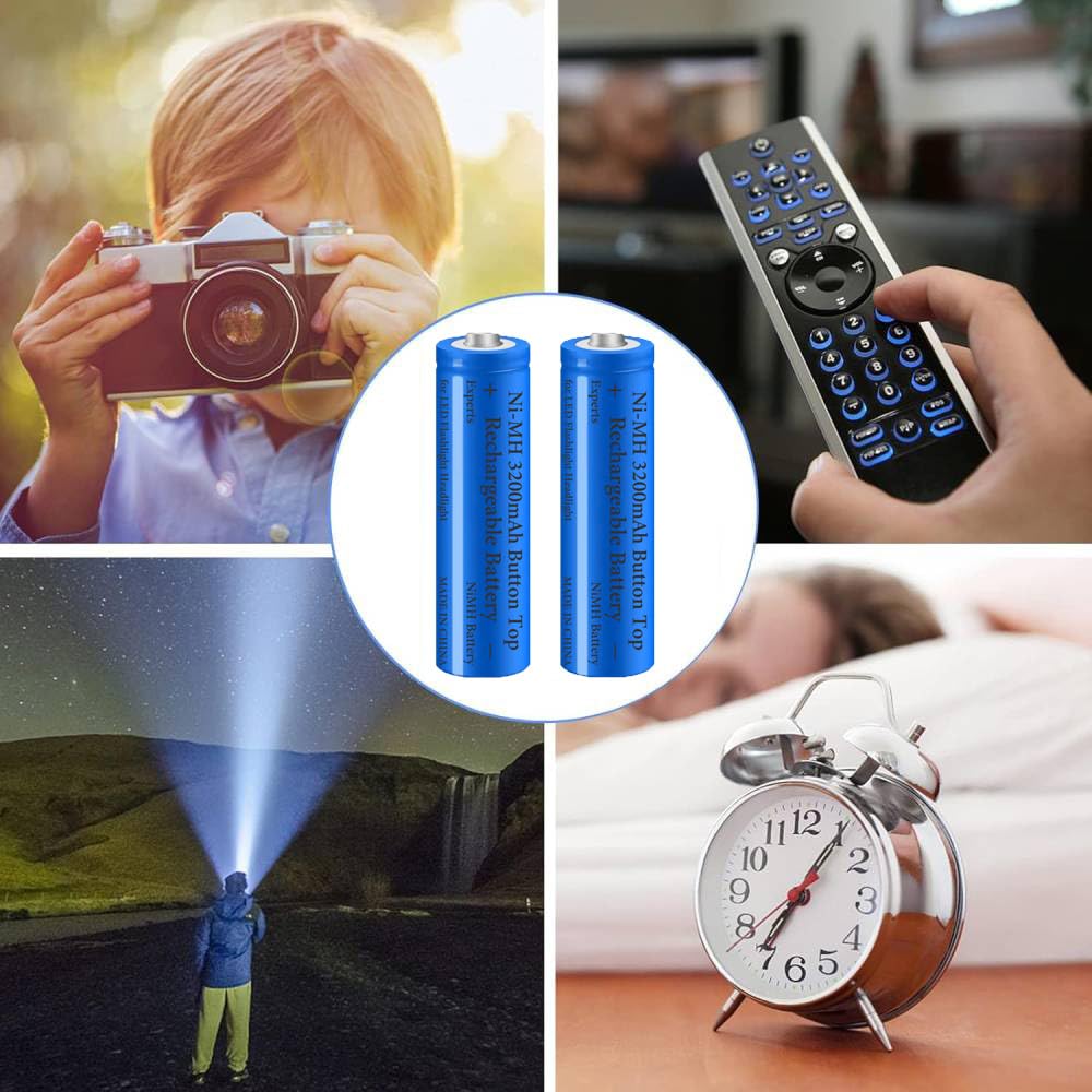 best rechargeable batteries for led flashlight 2 Pack 3200 mAh Battery Ni-MH Rechargeable, NiMH Button Top Flashlight,Headlamp,Remote Control,RC Car,Mini Fans, etc, Size: 18.01mm 6D ATR-3 Helmet - M26SP Rechargeable Battery 9900mAh 3.7V Color:Greyish Green