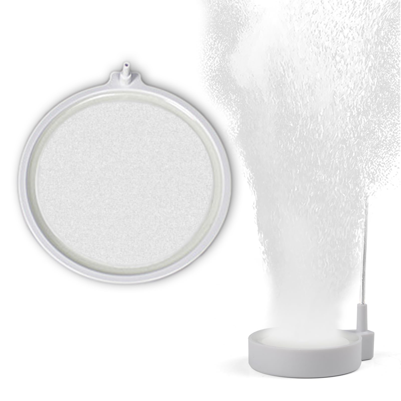 Aquarium Air Stone, 50MM Quiet Nano Fish Tank Air Stone Oxygen Aerator, Ultra-Fine Bubble Diffuser for Improved Oxygen Dissolution, Compatible with 50-80CM Tanks, Enhances Aquatic Health (White)