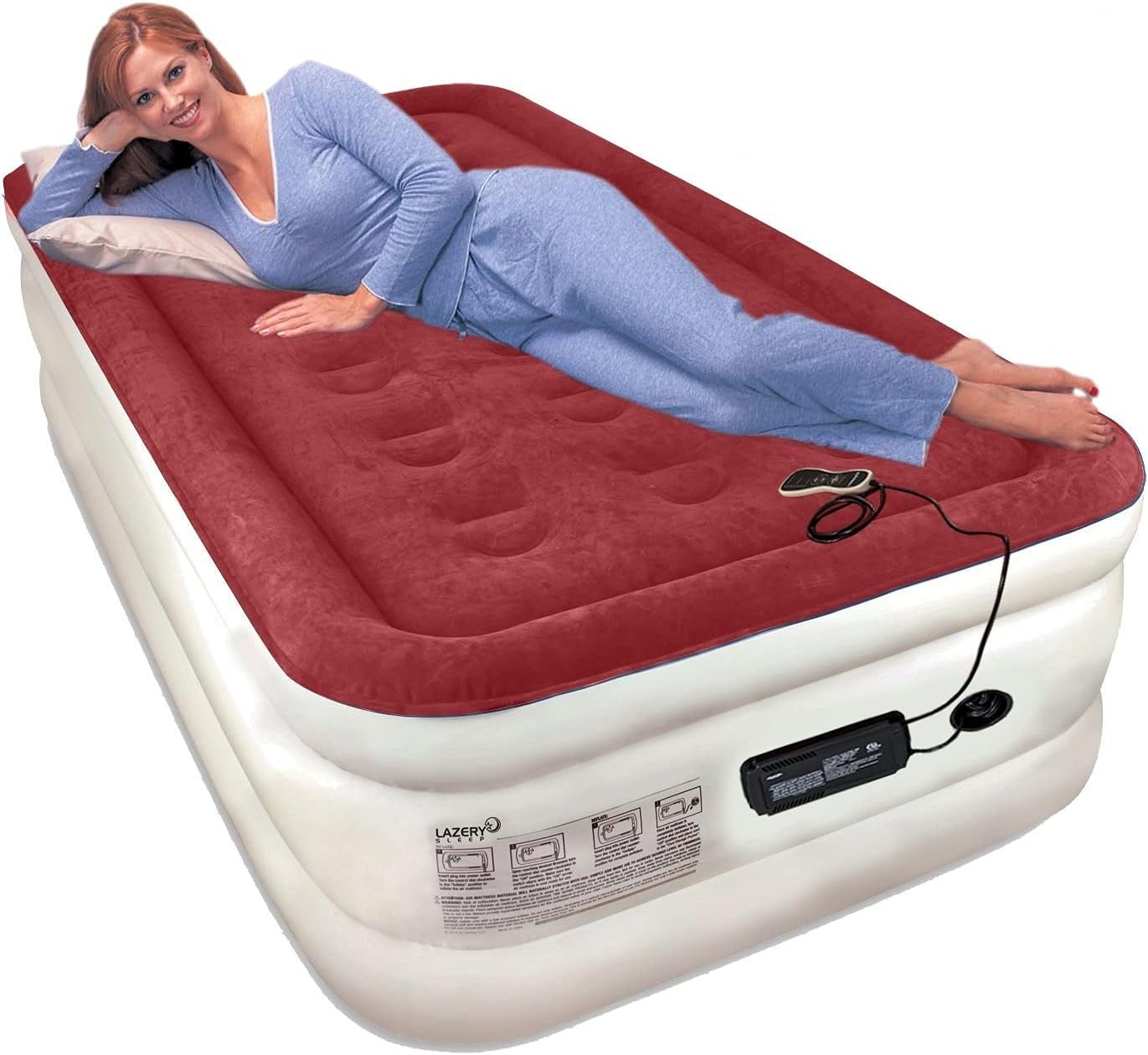 Air Mattress Airbed with Built-in Electric 7 Settings Remote LED Pump (Twin)