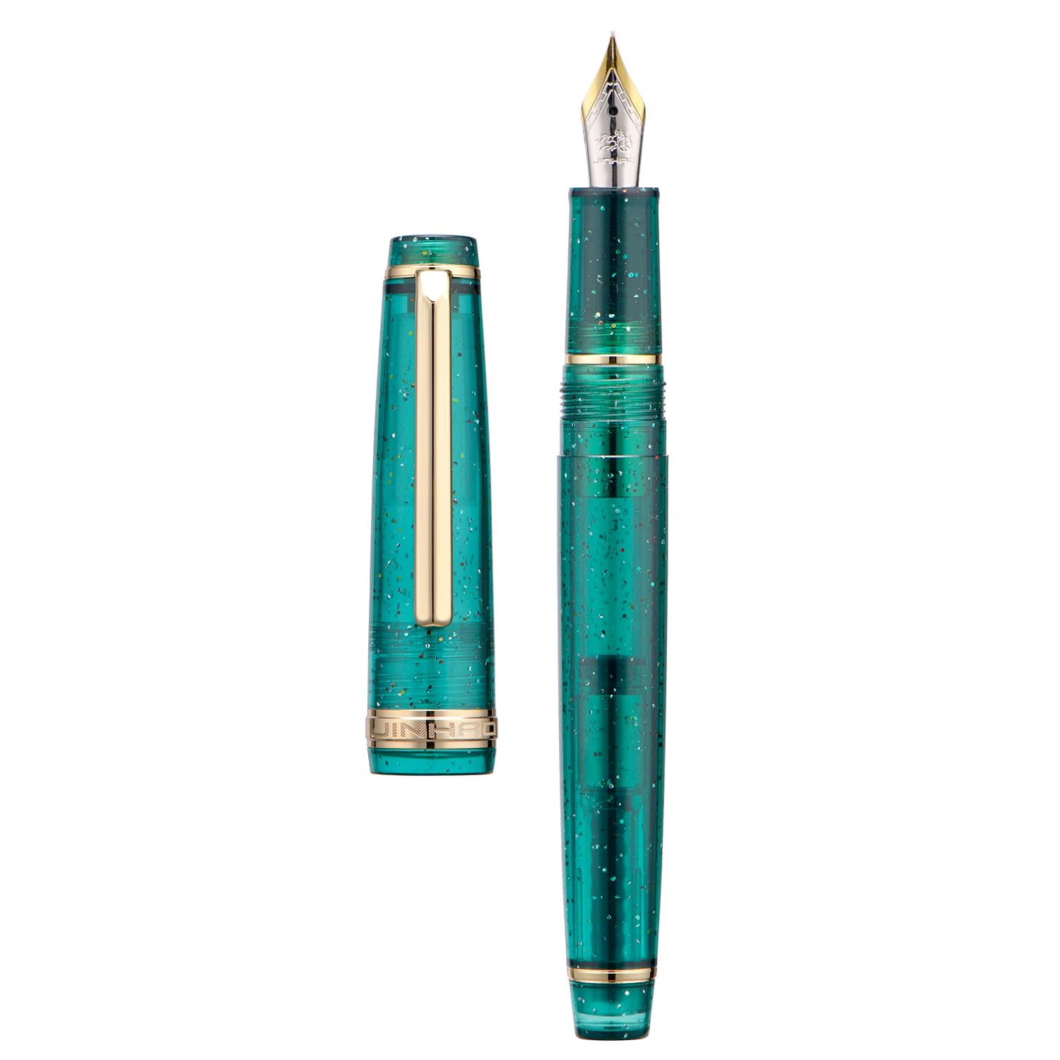 Jinhao 82 Fountain Pen Green Starry Dots Gold Trim Medium Nib with Converter — image 1